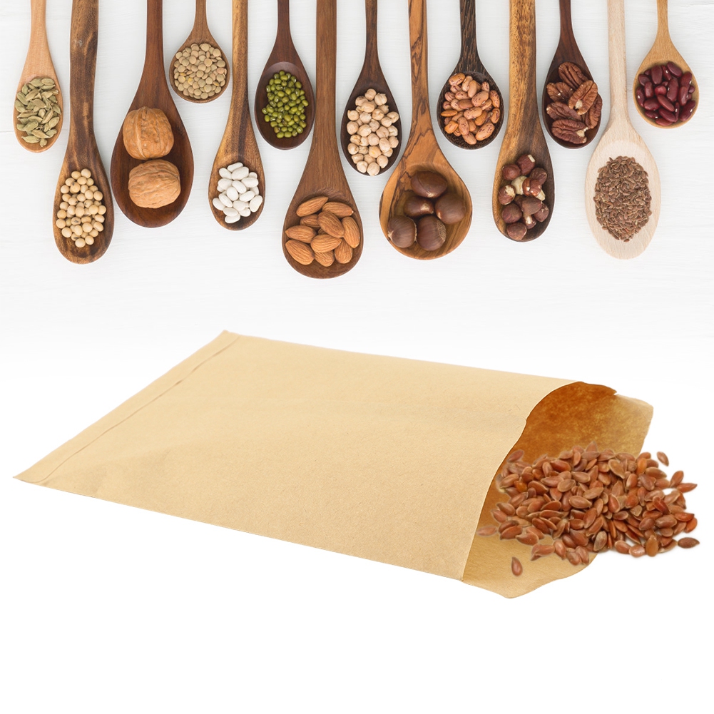 100 Stück Kraftpapiertüten Für Mais, Weizen Und Reis, Verpackungsbeutel Im Umschlagstil, 12 X 20 Cm