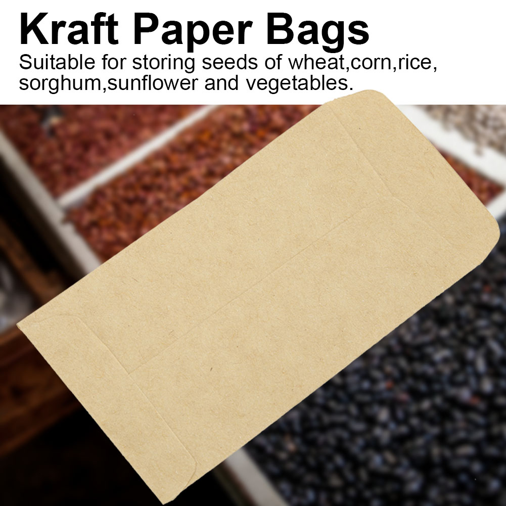 100 Stück Kraftpapiertüten Für Mais, Weizen Und Reis, Verpackungsbeutel Im Umschlagstil, 6 X 11 Cm