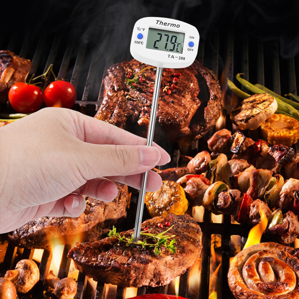 Lcd-lebensmittelthermometer Mit Sonde Für Küche, Grill Und Milch