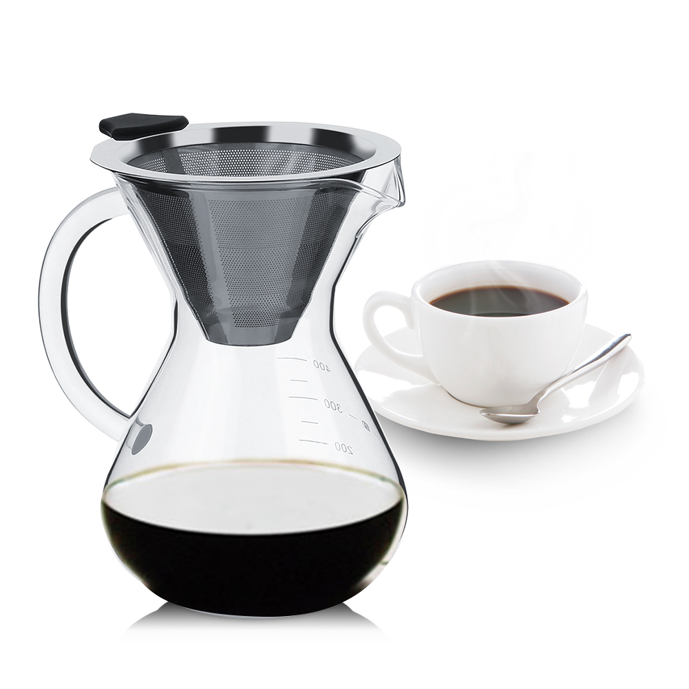 400-ml-glas-kaffeefilterkanne Mit Waage Für Handfilterkaffee, Geeignet Für Büro Und Zuhause