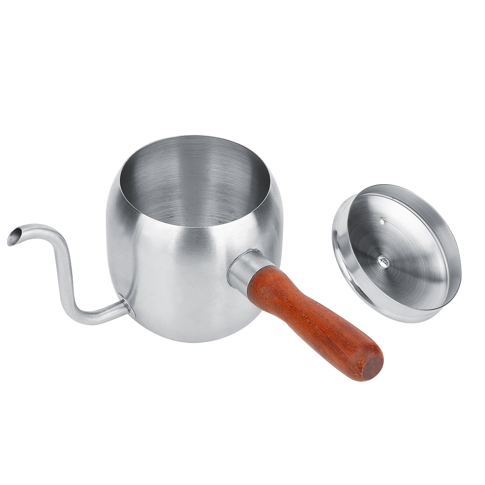 Haushalts-kaffeekanne Aus Edelstahl, Wasserkocher Mit Langem Ausguss, 500 Ml, Edelstahlfarbe