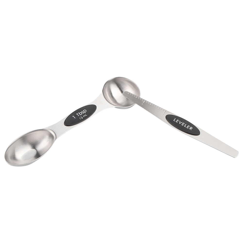 8-teiliges Set Magnetische Messlöffel Und -becher Aus Edelstahl Mit Schaber Für Kaffeegewürze