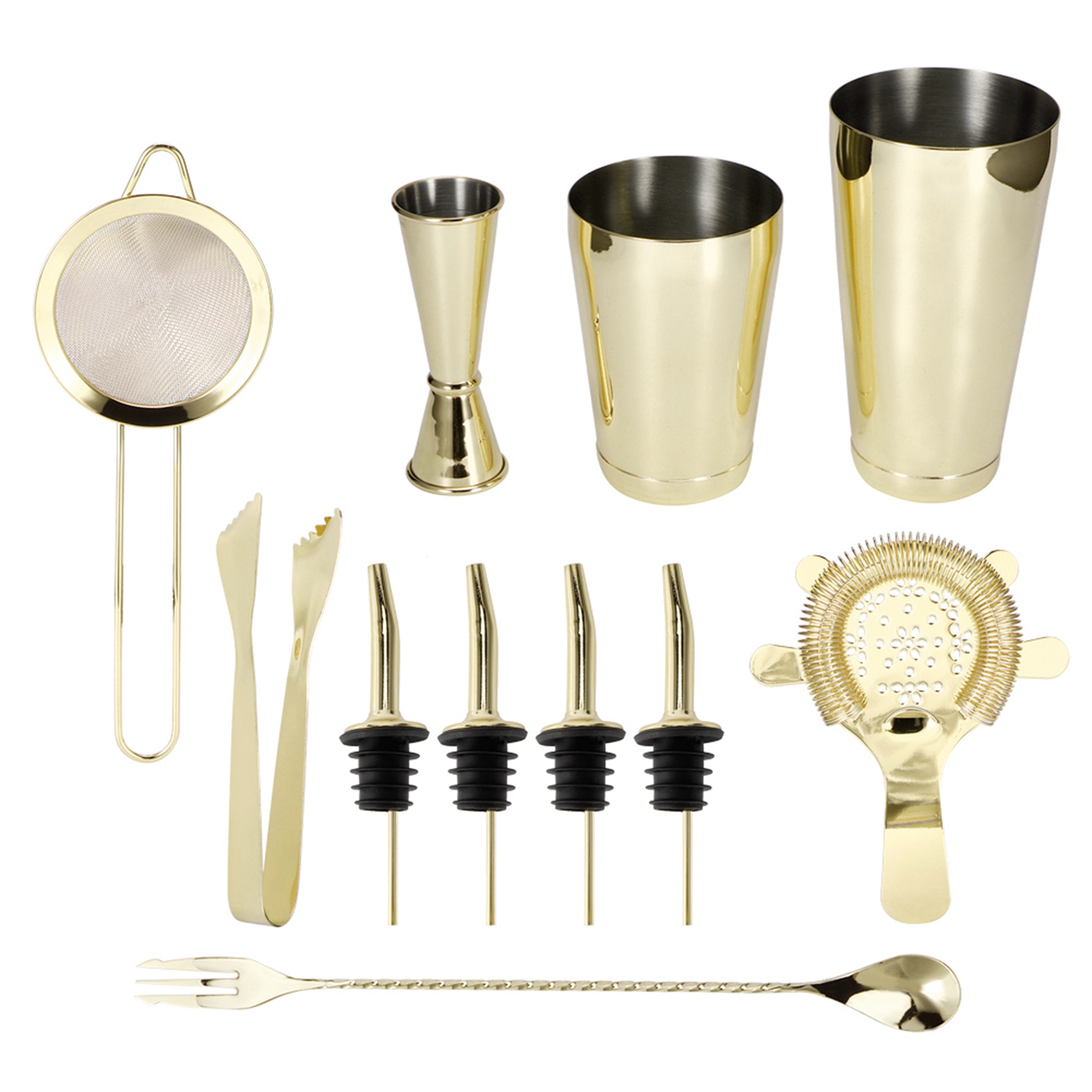 11-teiliges Cocktailshaker-set Aus Edelstahl, Wein- Und Getränkemixer, Barzubehör Für Die Hausbar Oder Den Club