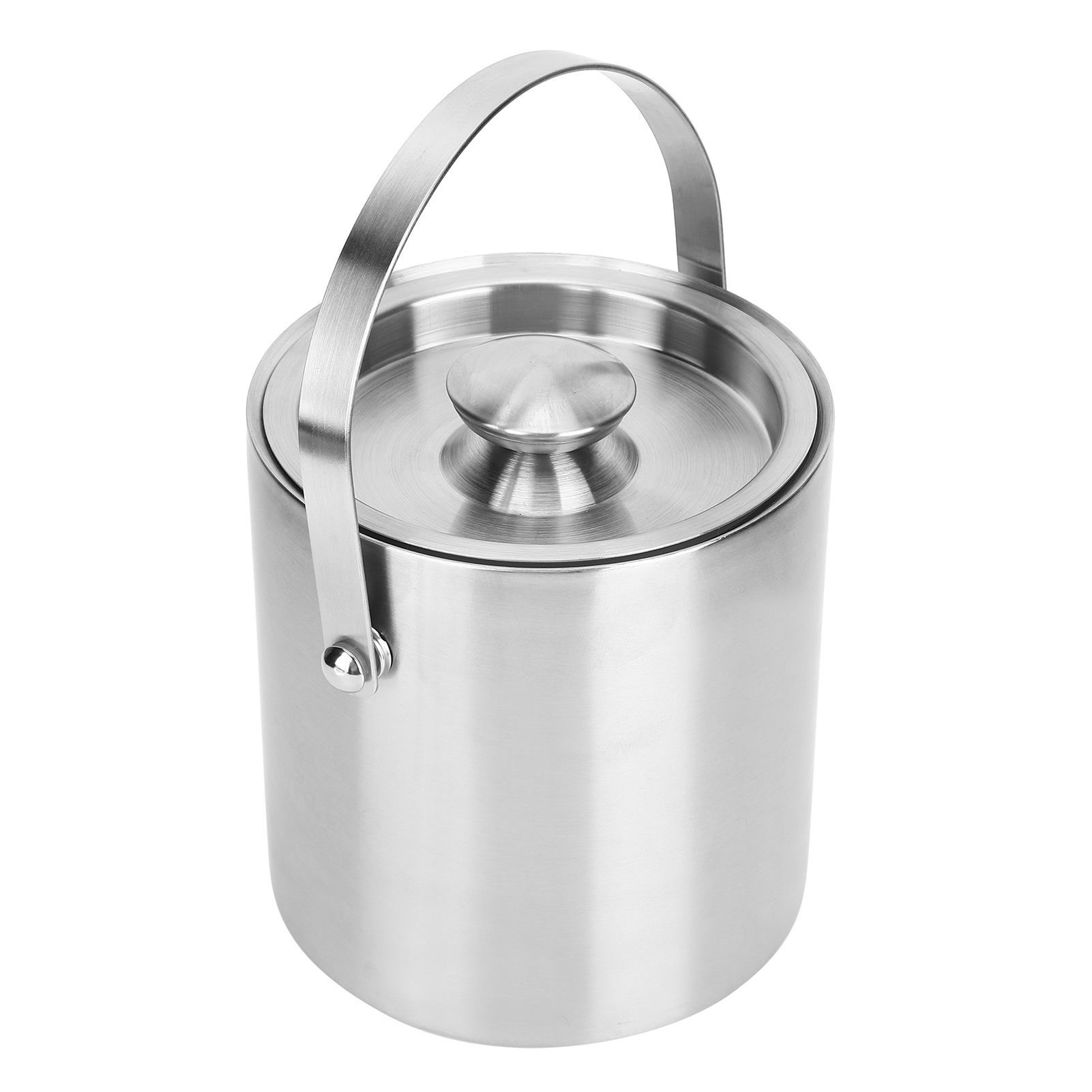 Eisbehälter Mit Deckel, Doppelwandig, Edelstahl, Weinfass, Champagnerfass, Barzubehör, 2 L