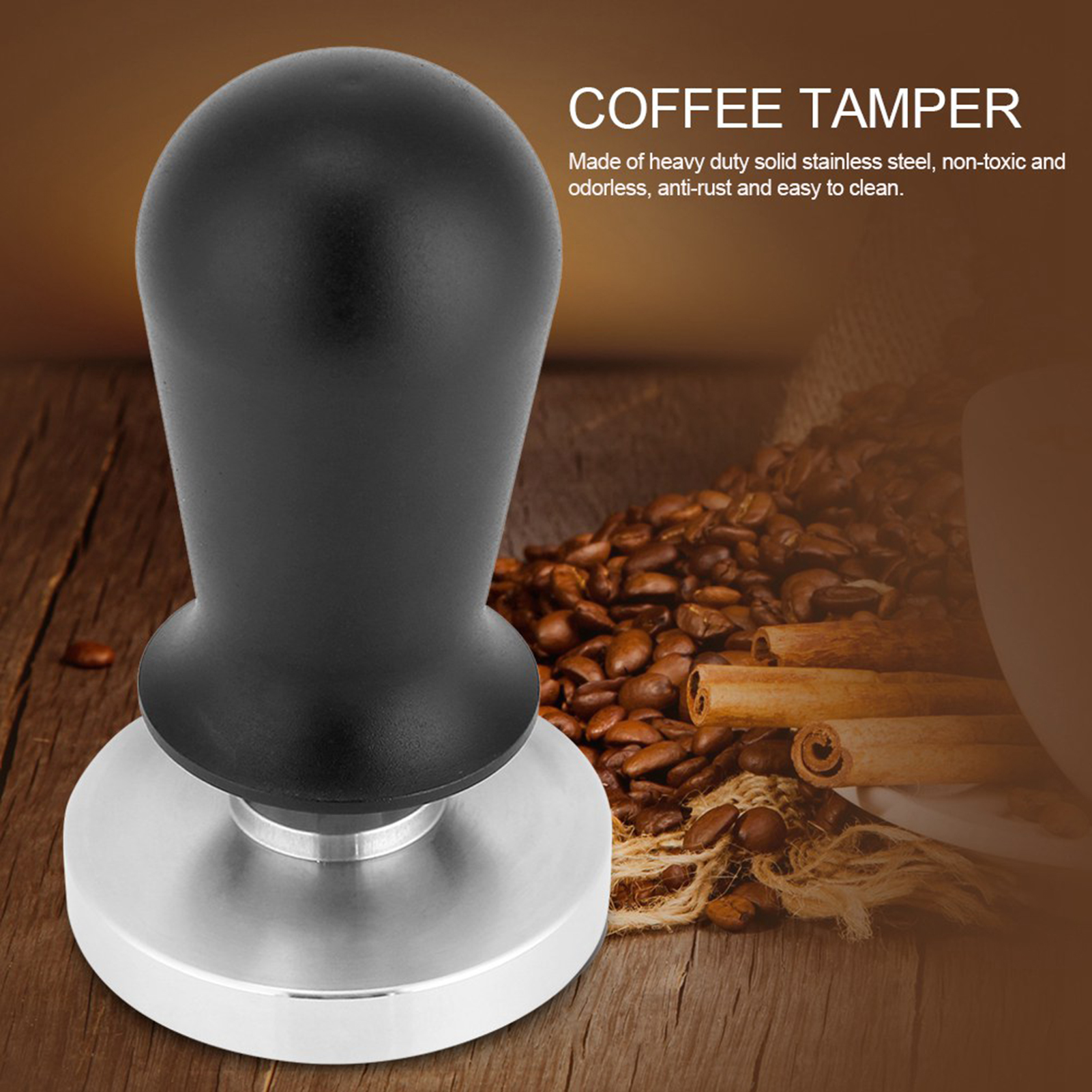 58 Mm/51 Mm Edelstahl-kaffeetamper Mit Flacher Basis, Presswerkzeug Für Espressobohnen, 58 Mm