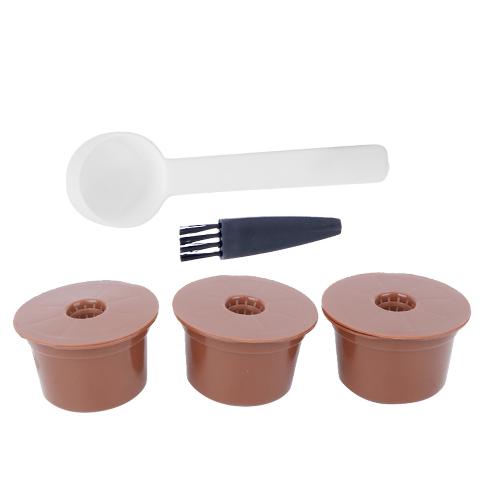 Wiederverwendbares, Nachfüllbares Kaffeekapsel-filterbecher-bürsten-löffel-set Als Zubehör Für Caffitaly