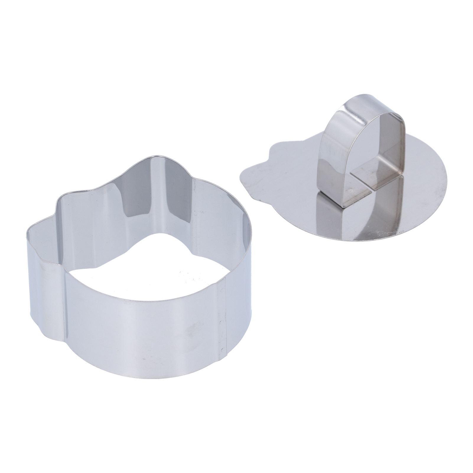 Tortenmousse-ringform Aus Edelstahl, Dessertring, Kuchenausstecher Für Salate, Gebäck, Backwerkzeug, Unregelmäßig: 4 X 7 Cm