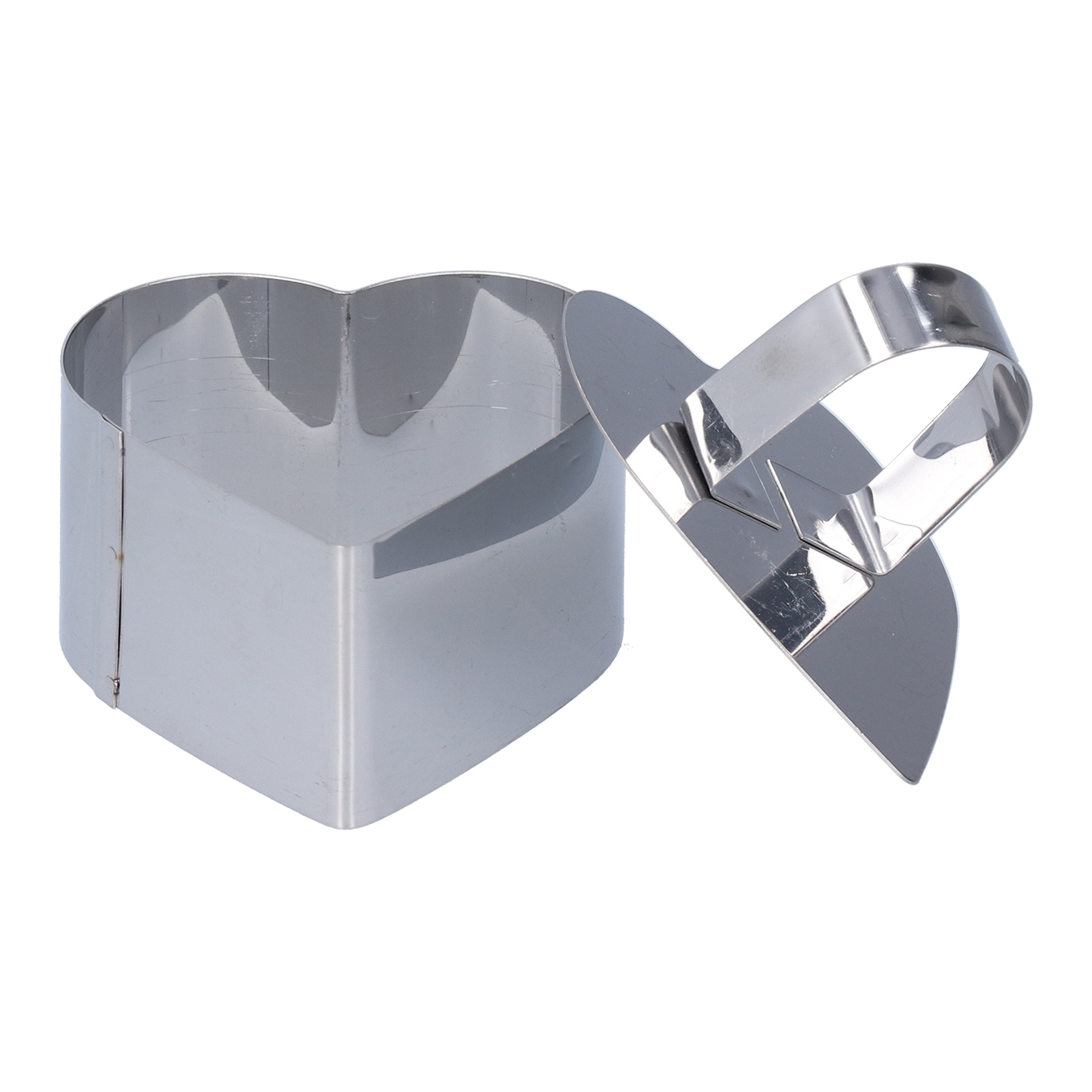 Tortenmousse-ringform Aus Edelstahl, Dessertring, Kuchenausstecher Für Salate, Gebäck, Backwerkzeug, Herzform: 4 X 8 X 7,5 Cm