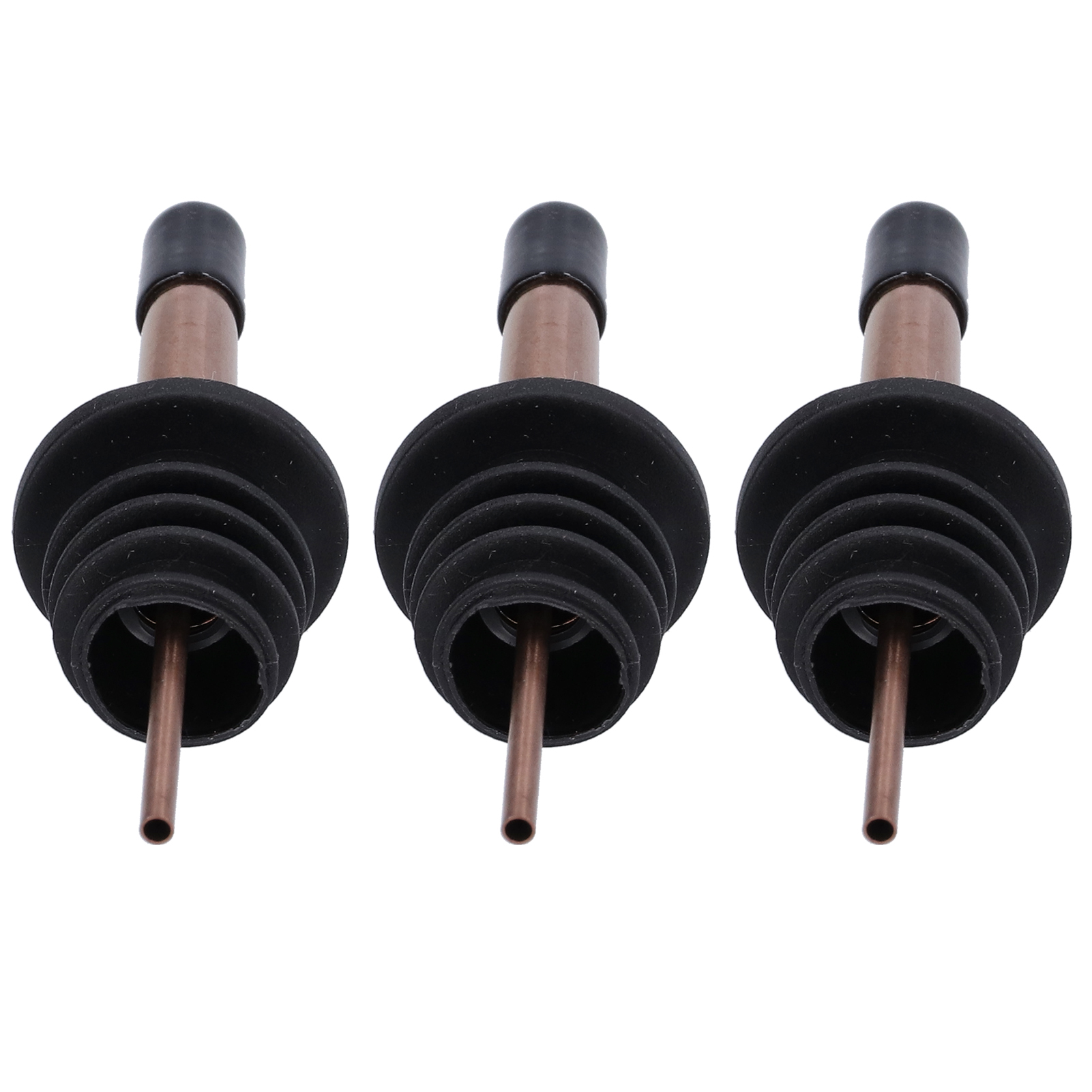10-teiliges Set Aus Edelstahl-weinausgießern Mit Stopper Für Bars, Haushalte Und Restaurants (roségold, Schwarze Kurze Kappe)