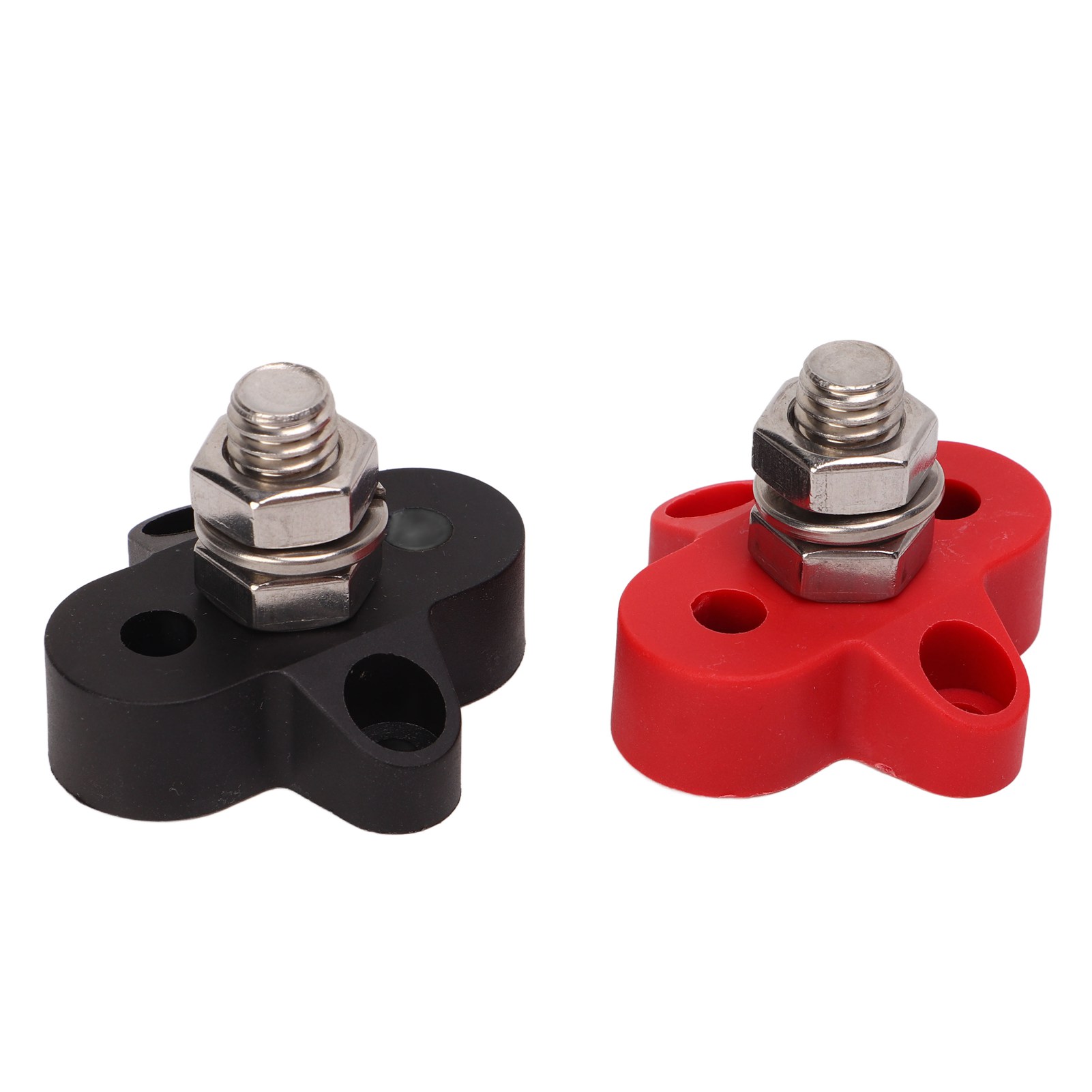 Bornier À Borne Unique En Acier Inoxydable Rouge Et Noir Pour Batterie 48 V, Pour Camping-car, Camion Ou Bateau, 3/8 Po (m10)
