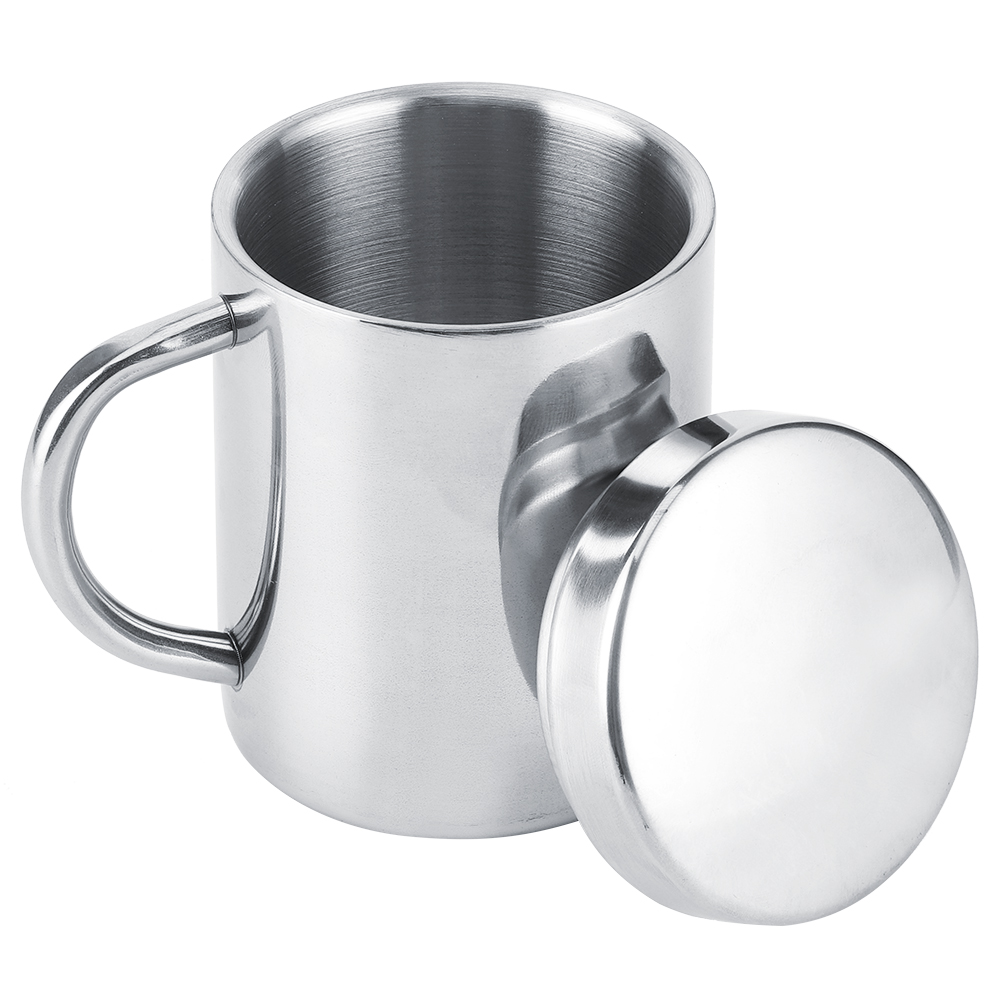 Tragbarer Doppelwandiger Edelstahlbecher Mit Deckel, Hitzebeständig Für Kaffee, Tee Und Milch, Für Zuhause, Büro Und Reisen (300 Ml)