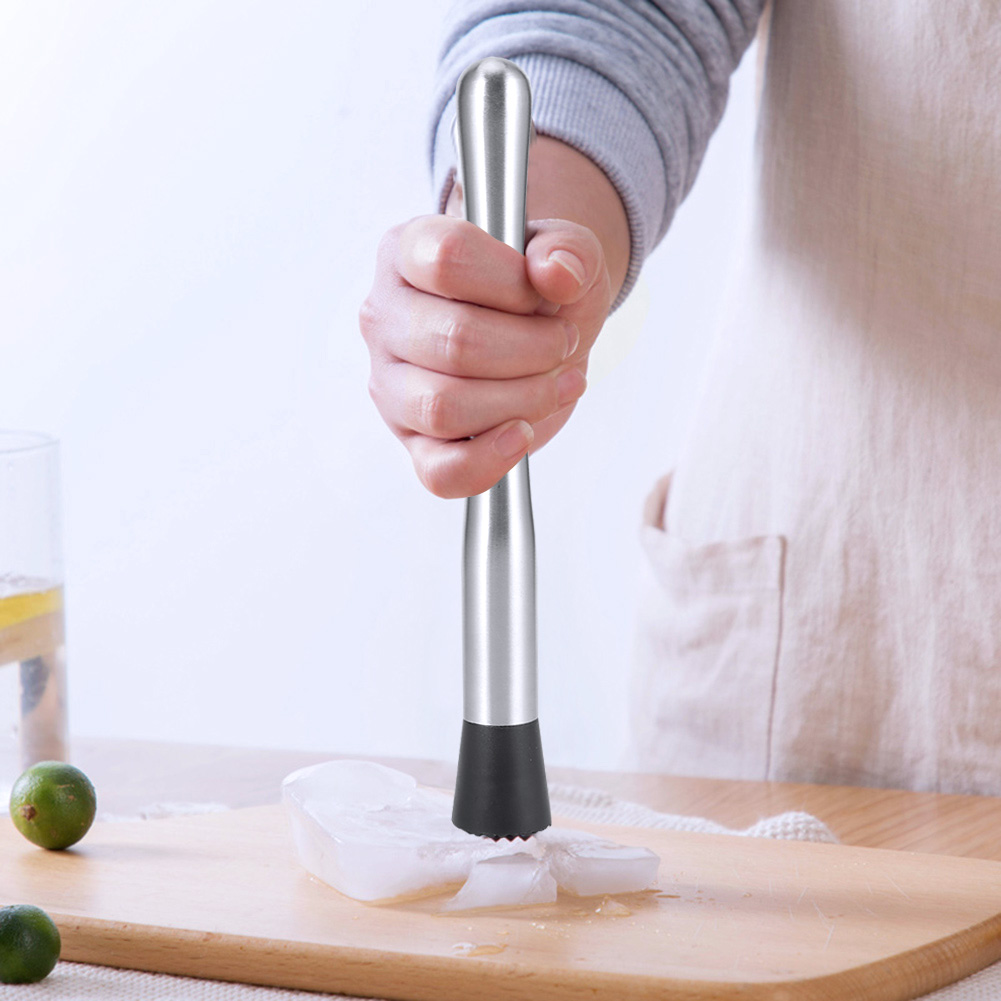 25 Cm Langer Eiscrusher Aus Edelstahl, Cocktail- Und Weinstopfer, Mixwerkzeug Für Die Hausbar