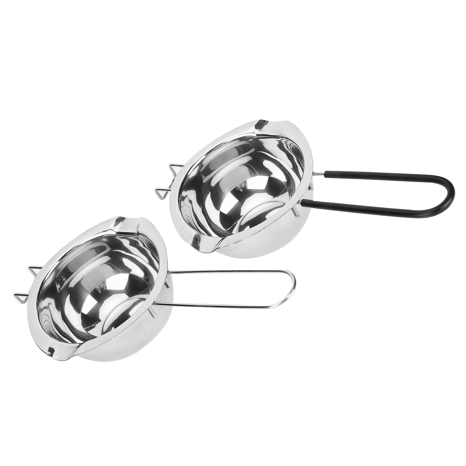 2 Stück 400 Ml Edelstahl-schmelztopf Kochgeschirr Werkzeug Für Butter, Schokolade, Käse Küchenzubehör (silber Schwarz)