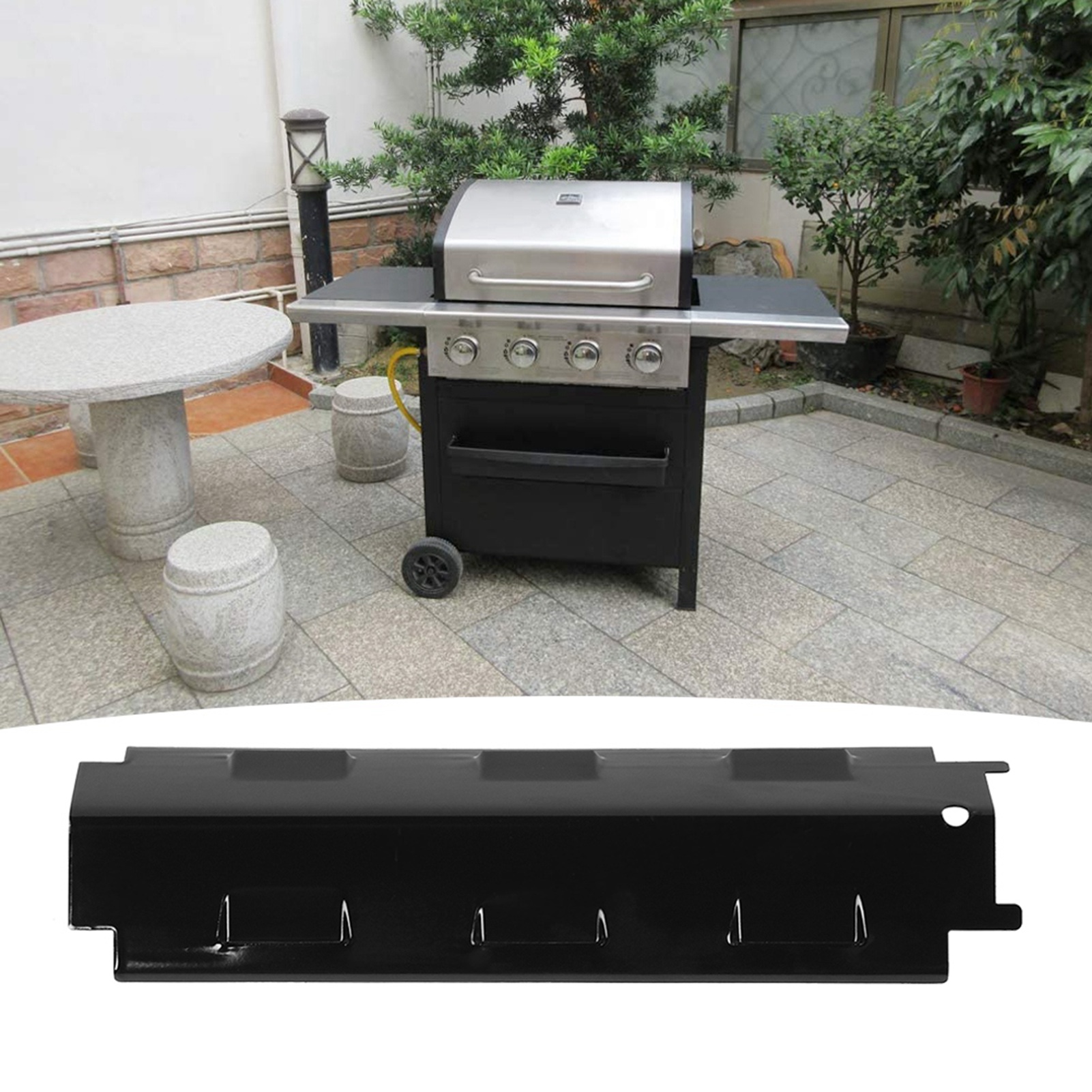 4 Stück Grill-hitzeschutzbleche Aus Emailliertem Und Gusseisernem Material, Passend Für Charbroil Grills, Ersatzteile