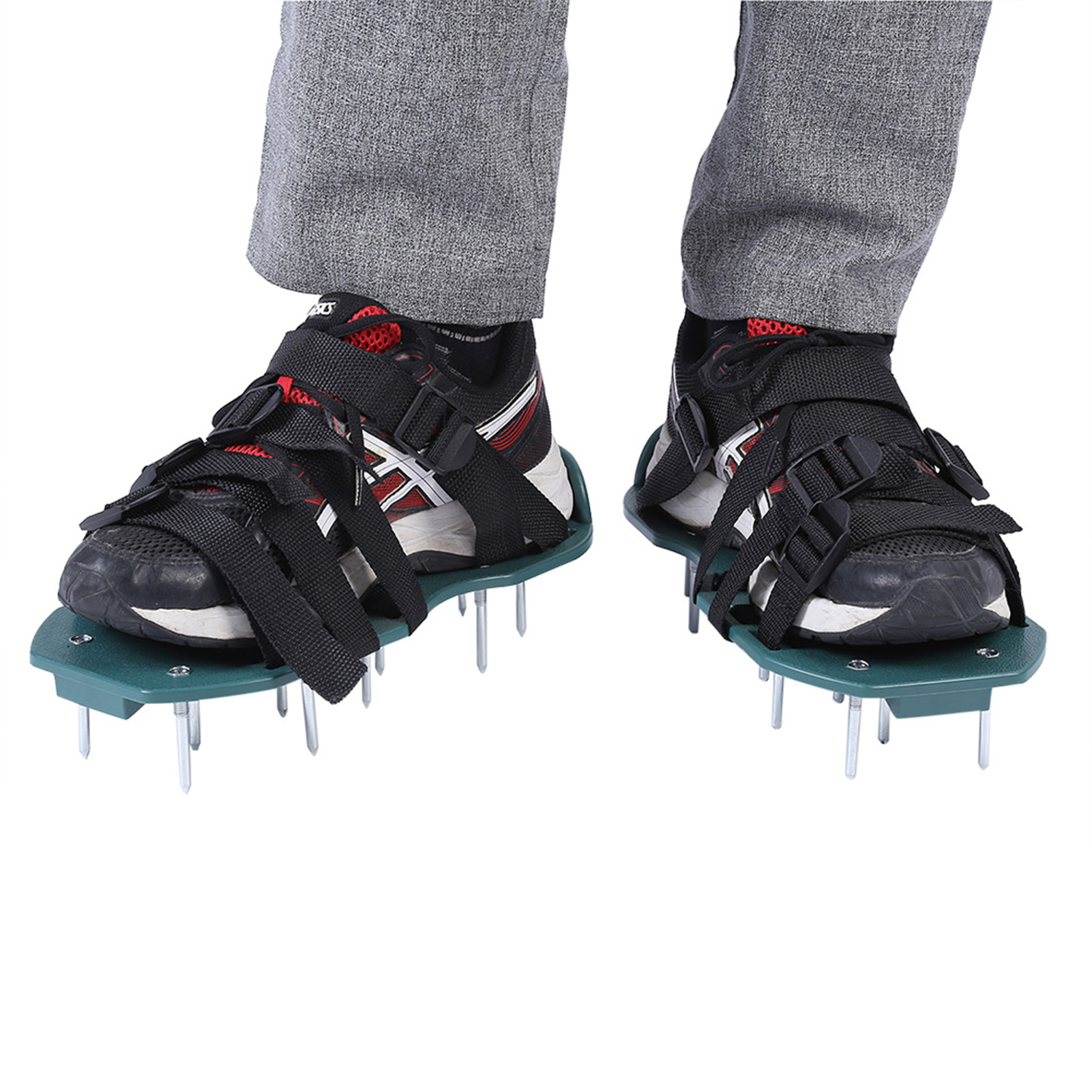 1 Paar Rasenlüfter-sandalen, Robuste Rasenspitzenschuhe Mit Schnalle, Gartengerät (4 Riemen)