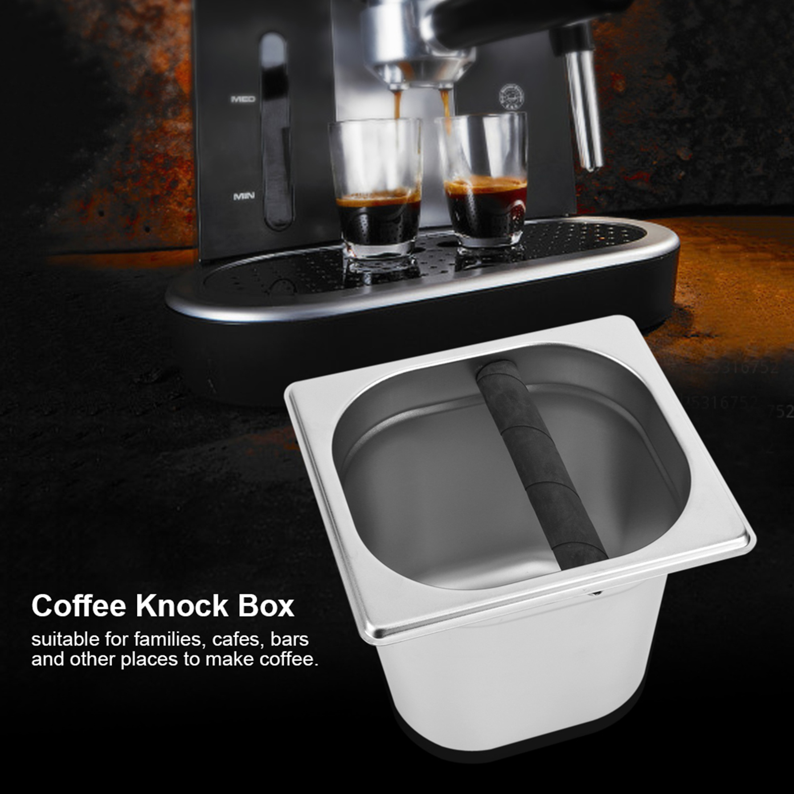 Abschlagbehälter Aus Edelstahl Mit Gummileiste Für Kaffeemaschine L