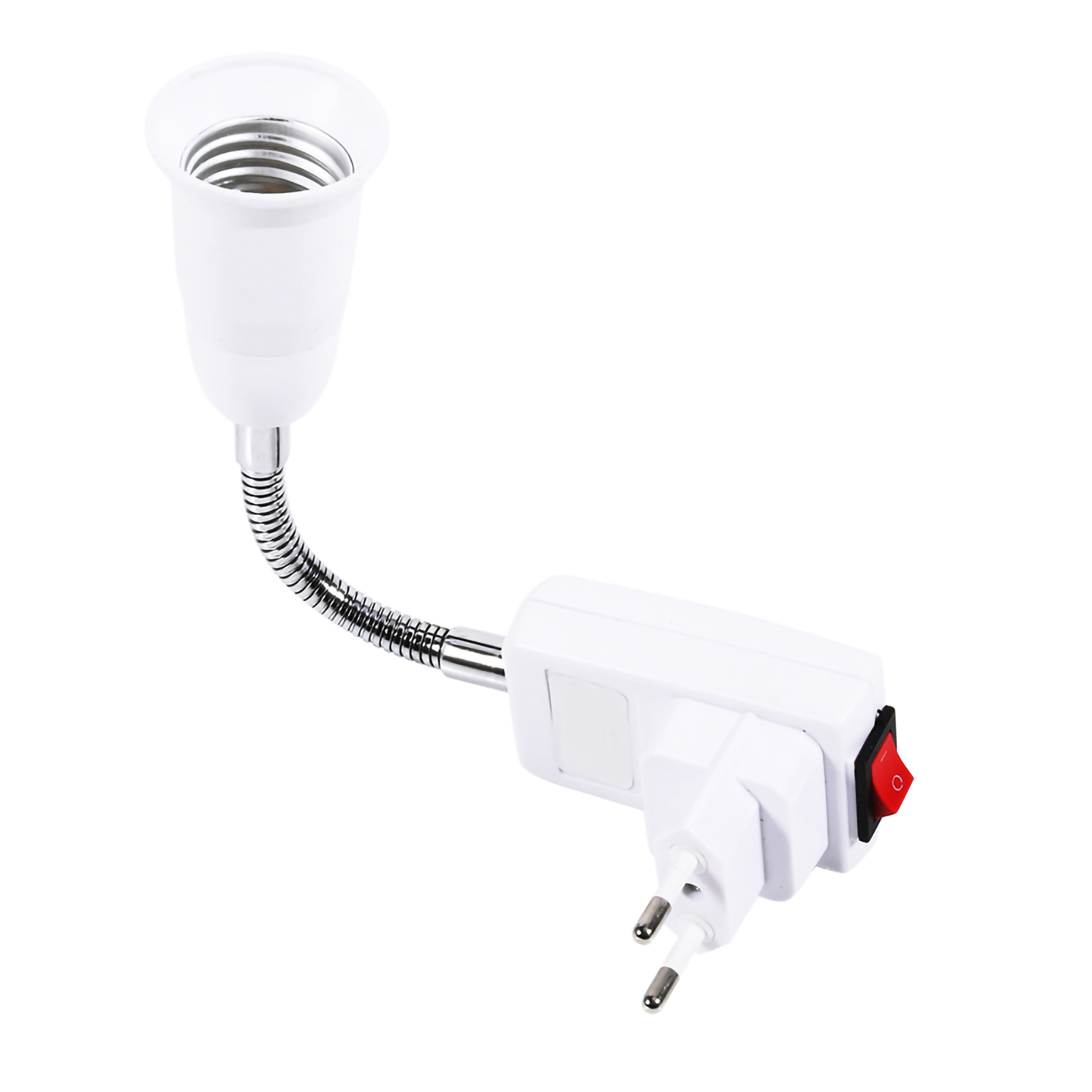 Flexibler E27-sockel-led-lampenfassungsadapter Mit Ein-/ausschalter Und Eu-stecker