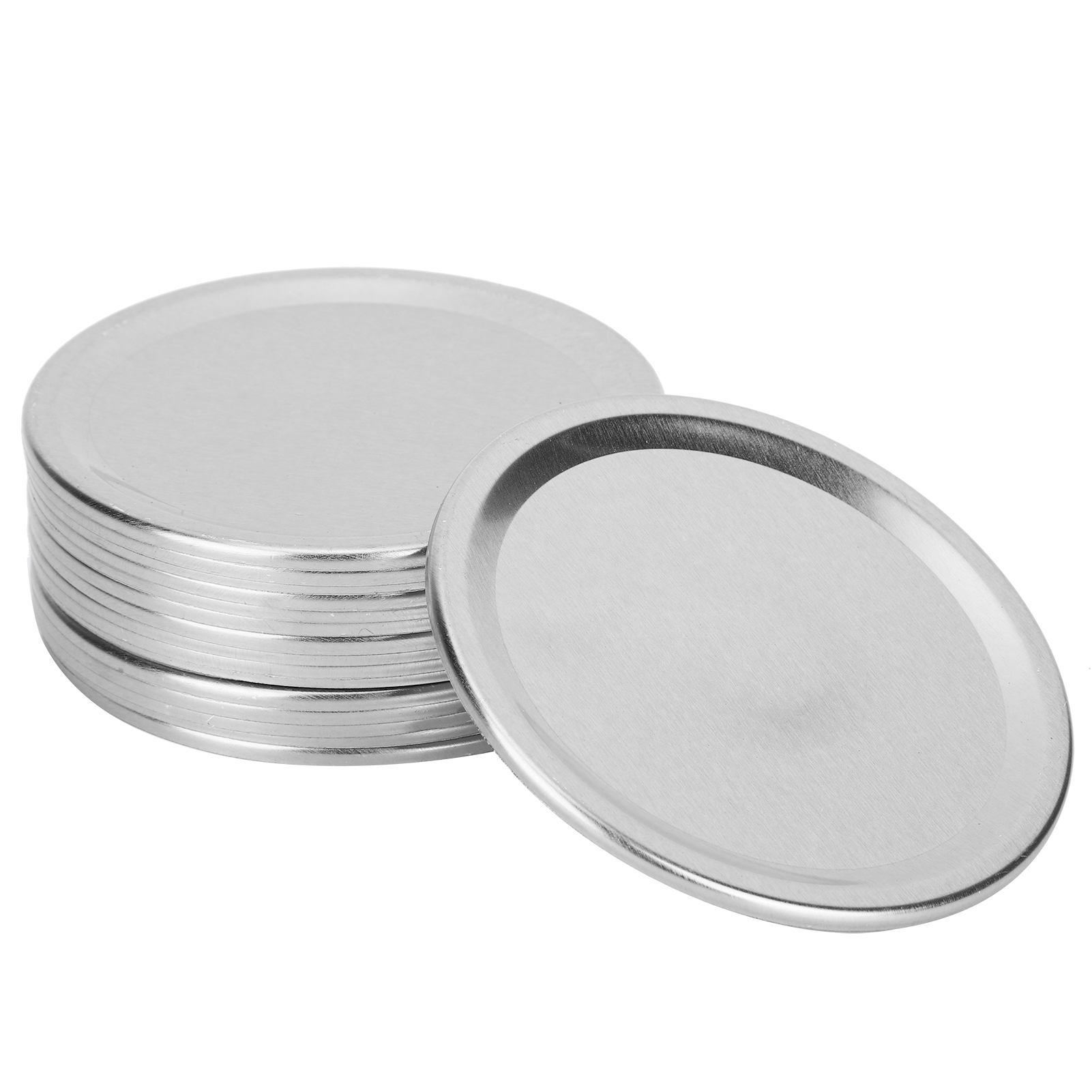 24 Stück Runde, Geteilte Deckel Zum Verschließen Und Aufbewahren Von Einmachgläsern Mit Normaler Weithalsöffnung (silber, 70 Mm)