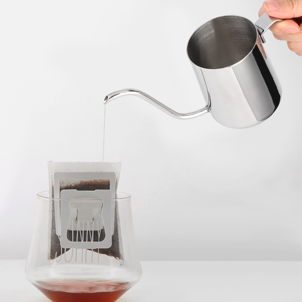 250 Ml Edelstahl-kaffeekanne Mit Langem Ausguss Und Griff Für Zuhause/café (ohne Deckel)