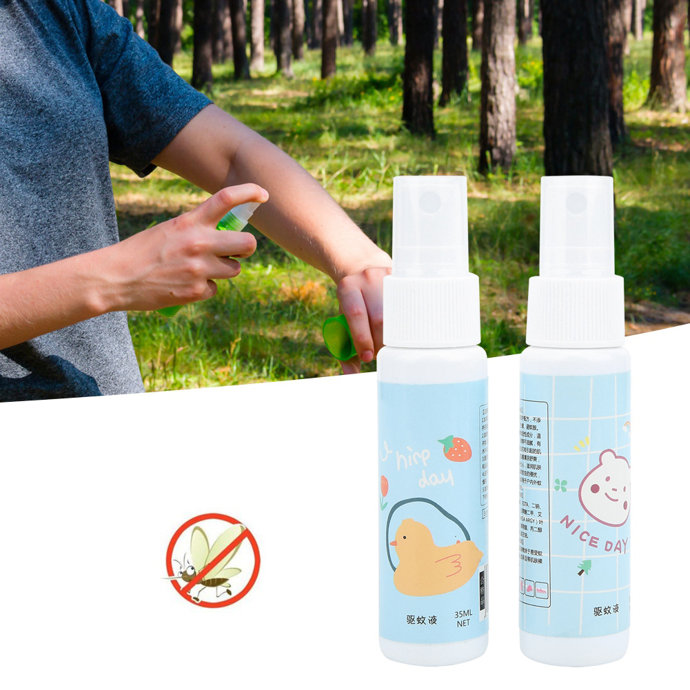 2 Stück 35 Ml Tragbares Mückenschutzspray Mit Cartoon-motiv, Anti-mücken-flüssigkeit Für Erwachsene Und Kinder