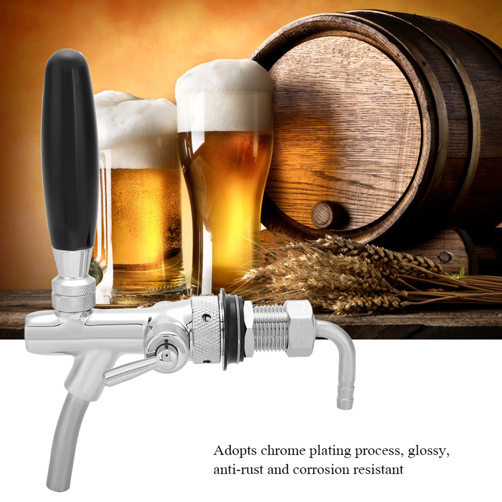G5/8 Verchromter Edelstahl-bierzapfhahn, Verstellbar, Für Die Hausbar (silber)