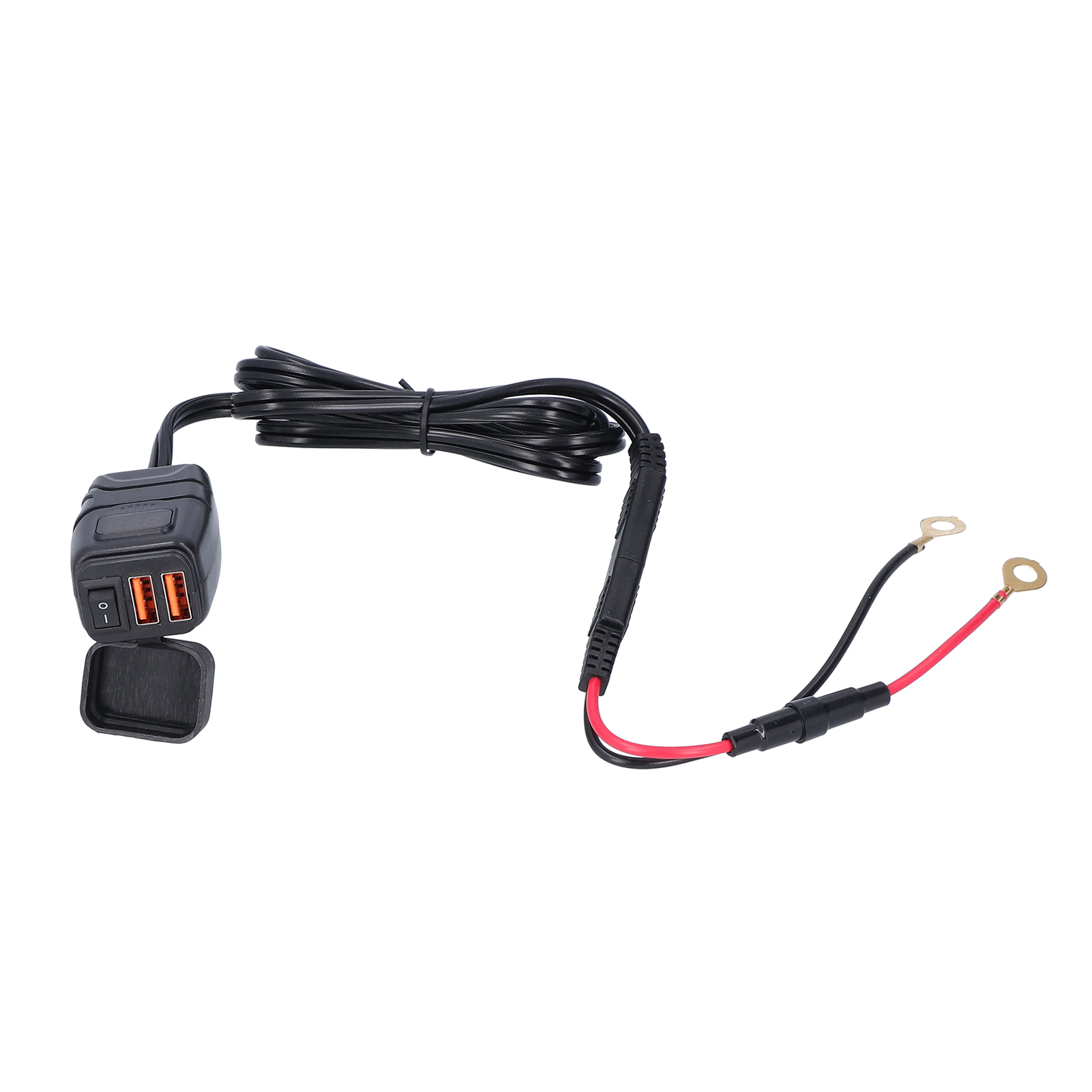 Motorrad-ladegerät Qc3.0 Dual-usb, Wasserdichter Netzadapter Mit Voltmeter Und Ein-/ausschalter