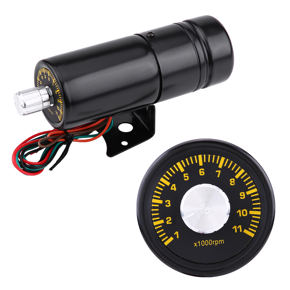 Einstellbarer Roter Led-drehzahlmesser (11000 U/min) Für Auto/motorrad, Tachometer Mit Gangschaltanzeige