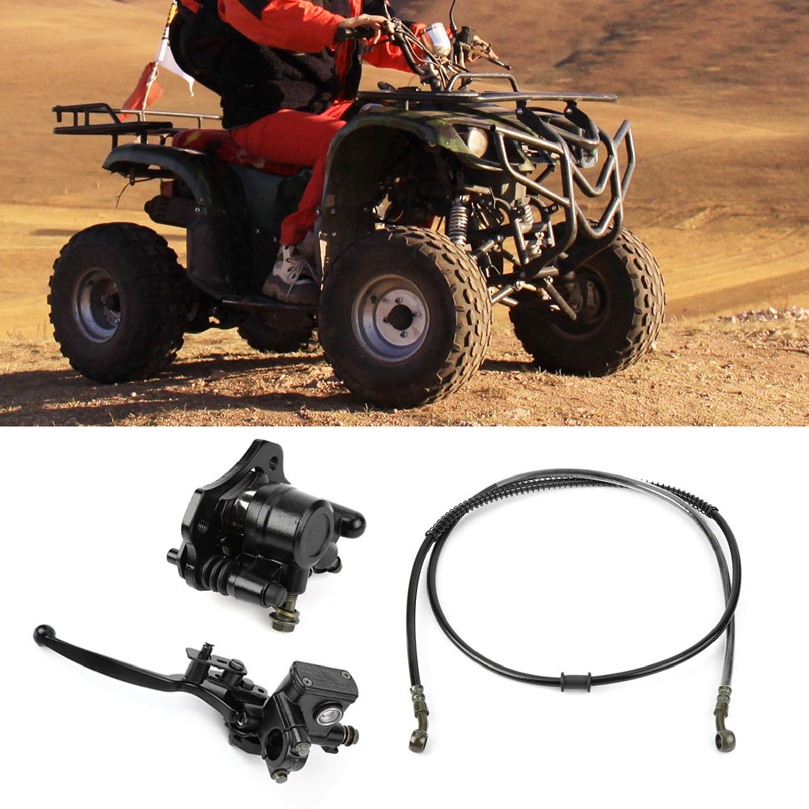 Komplette Hydraulische Hinterrad-scheibenbremse Mit Bremsbelägen Für Quad, Offroad-motorrad, Atv, Buggy