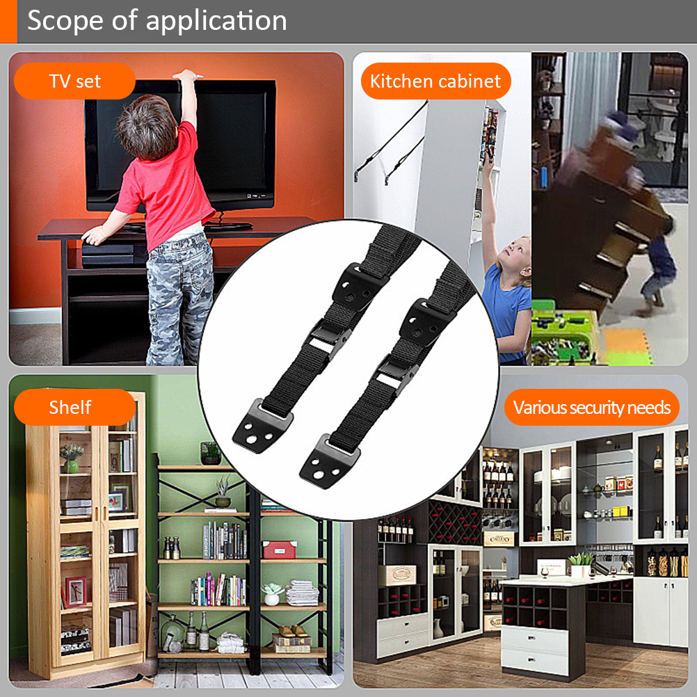 Kippsicherungsbänder Für Möbel Und Fernseher, Verstellbar, Robust, Strapazierfähig, Zur Wandmontage