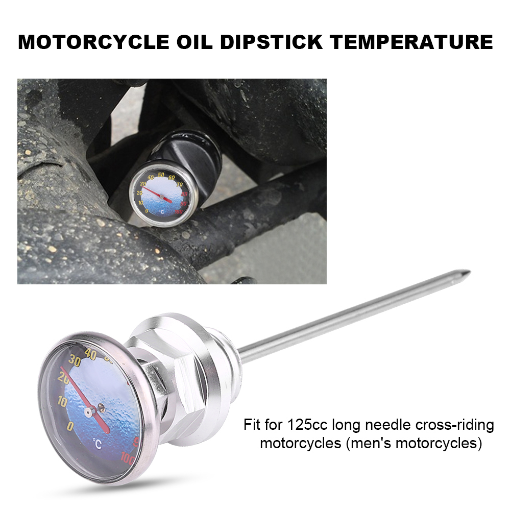 Ölmessstab Aus Aluminiumlegierung Mit Thermometer Für Motorräder, Silber, 125cc Motocross.