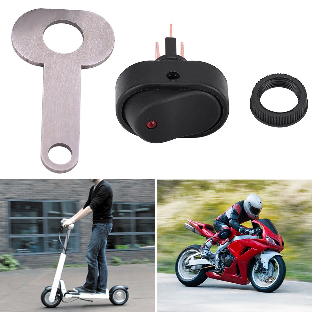 12v Led-scheinwerfer Für Motorräder Und Roller Mit Ein-/ausschalter Und Roter Kontrollleuchte (typ E)