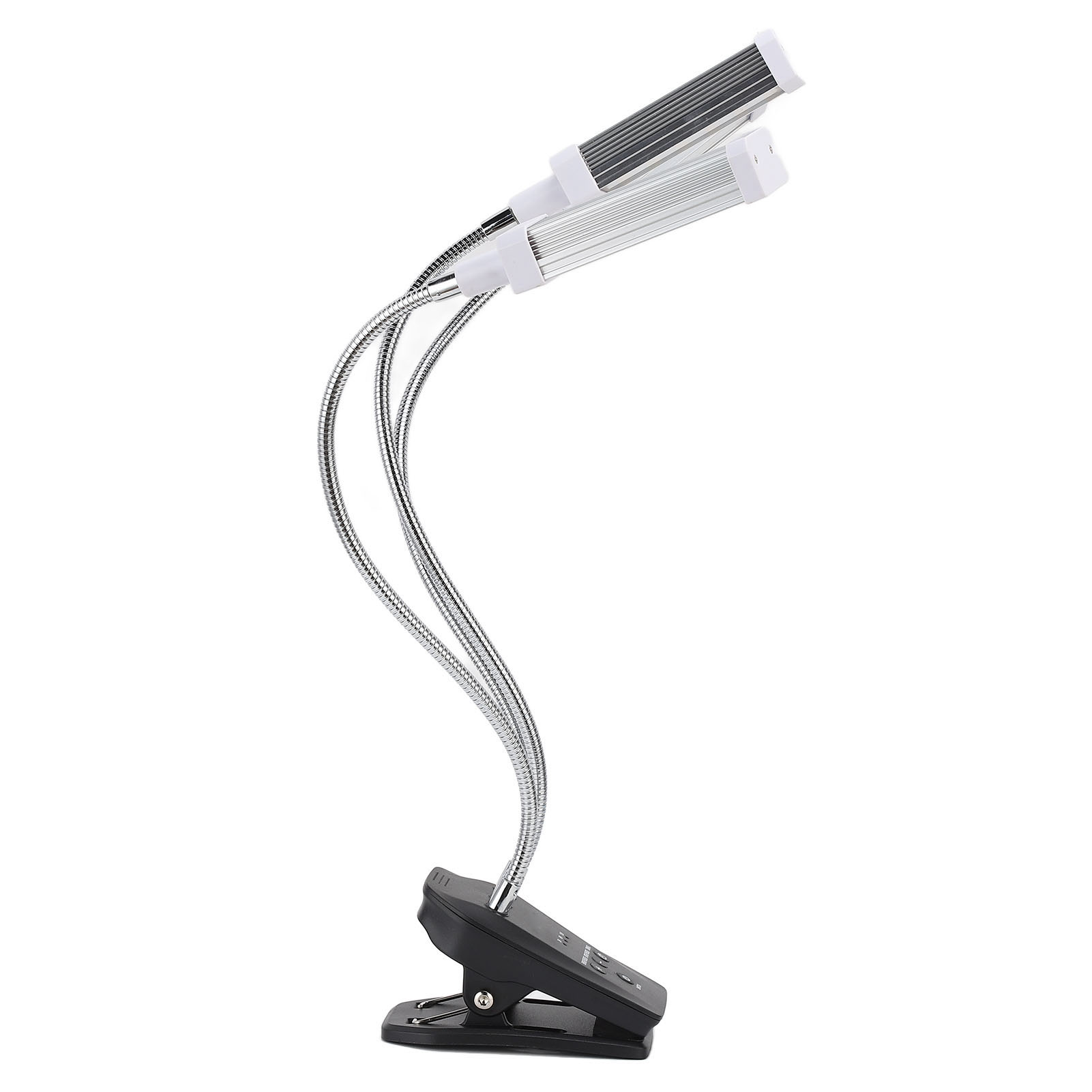 Led-pflanzenlampe Für Sukkulenten, Klemmleuchte Mit Memory-funktion Und Timer, 3 Quadratische Leuchtenköpfe, Vollspektrum, Universalspannung 100–240 V, Silberfarben, Europäischer Stecker