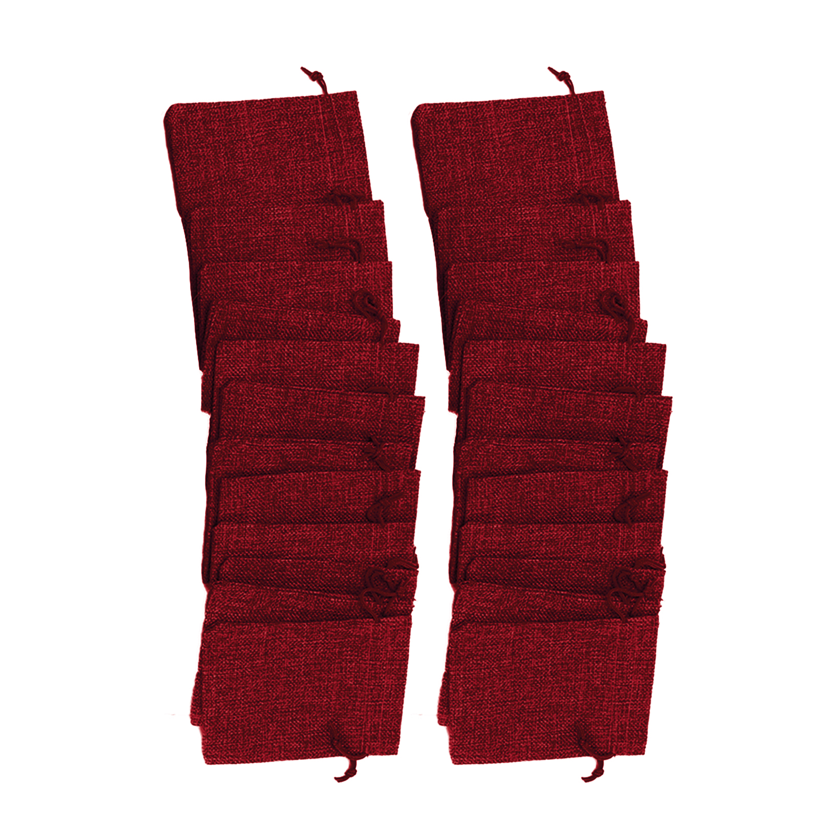 Set Mit 24 Beuteln Aus Bordeauxrotem Leinen Und Jute, Ideal Für Neujahrsgeschenke, Süßigkeiten Und Partyartikel, Perfekt Für Weihnachten.