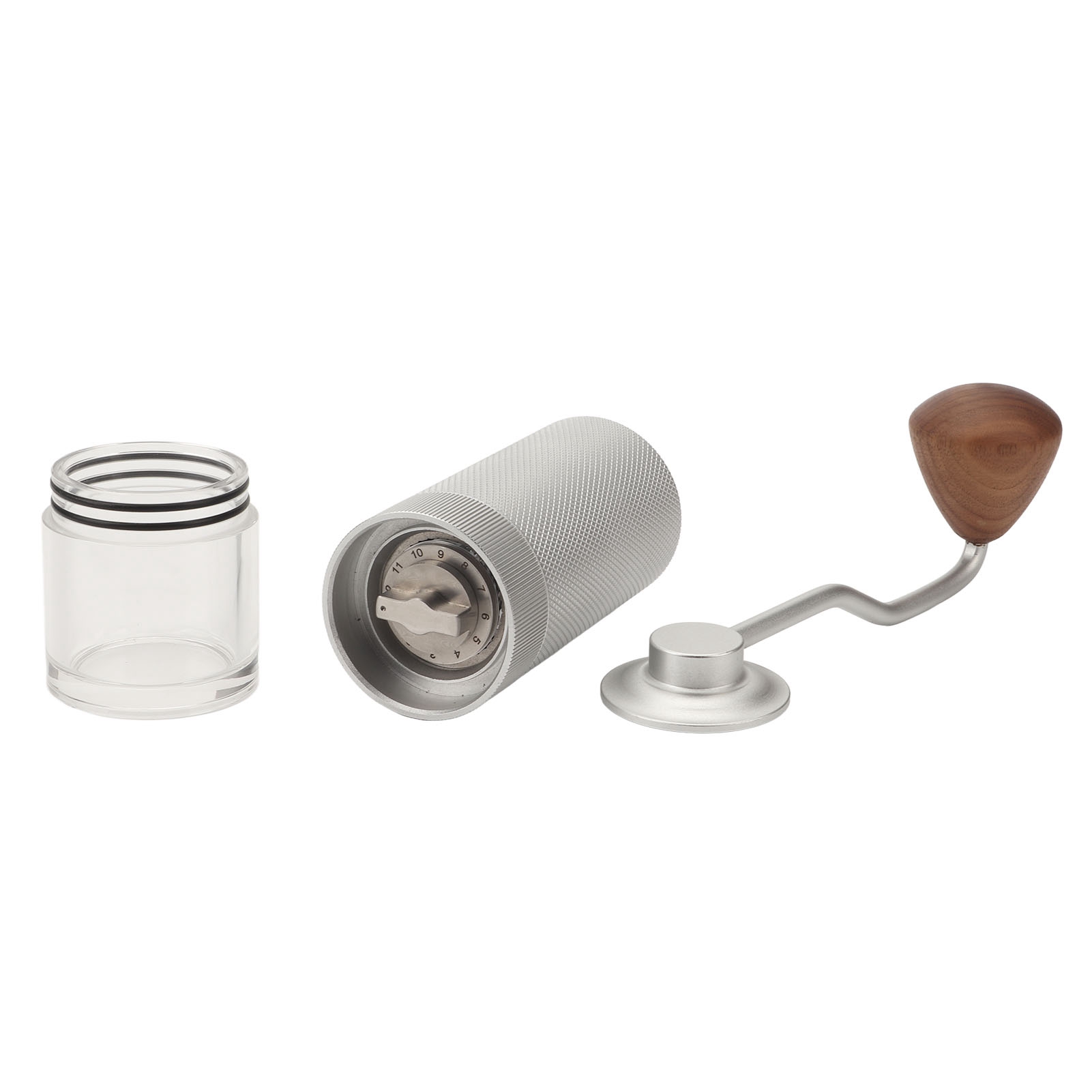 Tragbare, Weiße Handkaffeemühle Mit Transparentem Wassertank – Geschenkset Aus Edelstahl, Handmühle