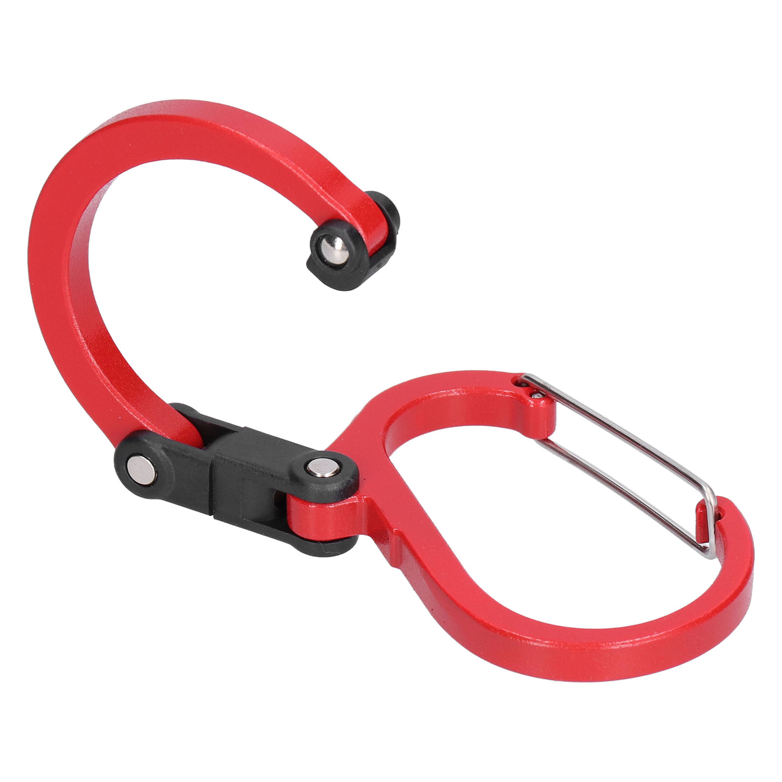 Mittelgroßer, Vielseitiger D-ring-karabiner Aus Aluminium Für Den Outdoor-einsatz, Rot, Mit Schnellverschluss