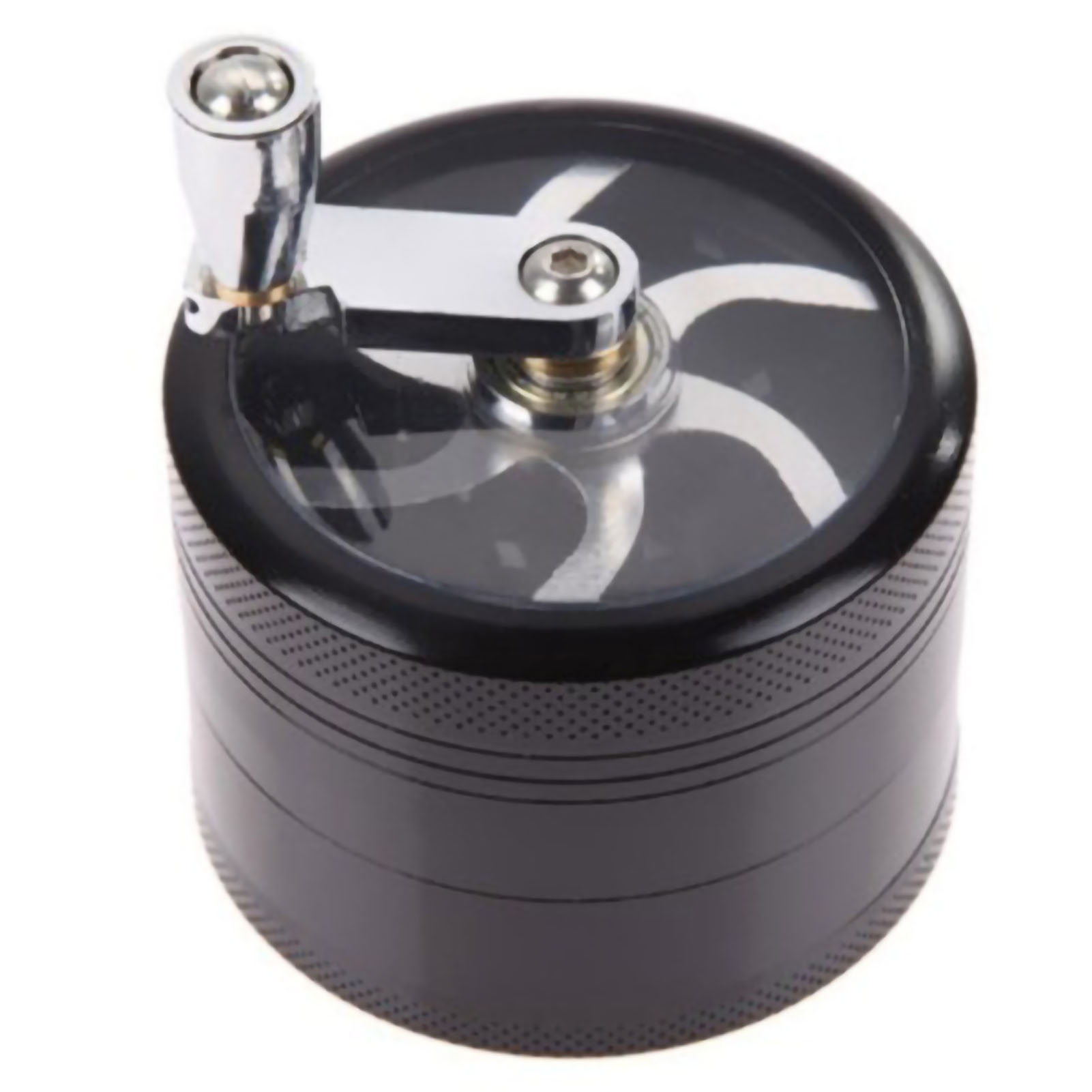 40 Mm 4-lagige Manuelle Gewürzmühle Aus Schwarzer Zinklegierung Mit Griff