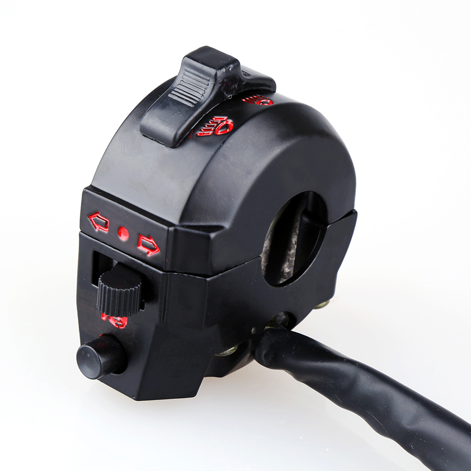7/8"-motorradschalter Links, Schwarz – Bedient Hupe, Blinker, Abblend-/fernlicht