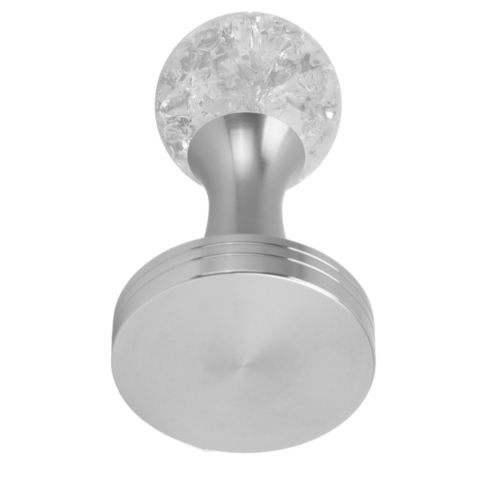 53 Mm Flacher Kaffeetamper Aus Silberfarbenem Edelstahl, Kristall-kaffeepulverpresse Für Barista-zubehör