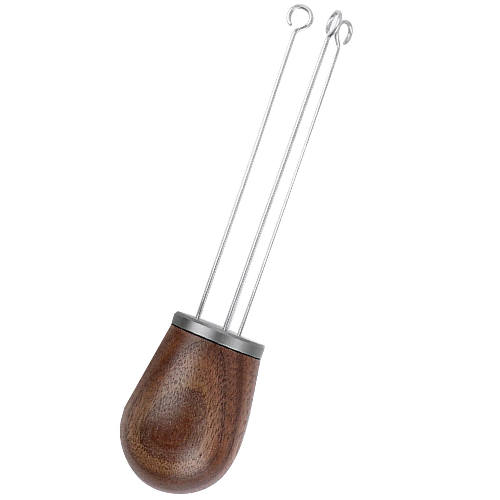Kaffeepulverspender Mit Nadelform, Hölzerner Kaffeerührer Mit Griff, Dosierwerkzeug (deckel Aus Walnussholz Mit Silberrand)