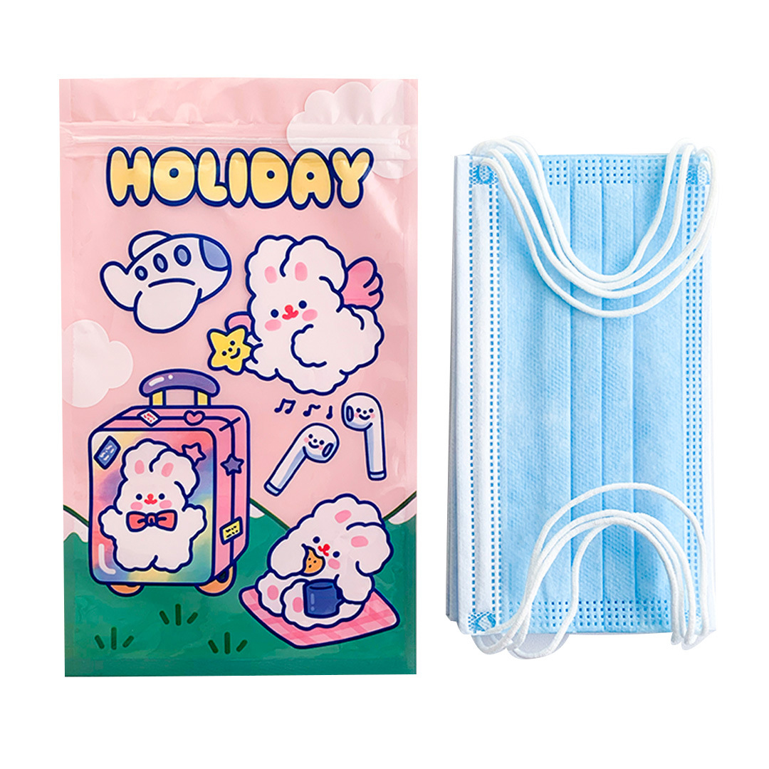 Niedliche Hasen-sticker-tasche Nr. 4 Für Snacks, Schmuck, Geschenke, Reisen, Aufbewahrung, 22,3 X 13,5 Cm, 10er-packung