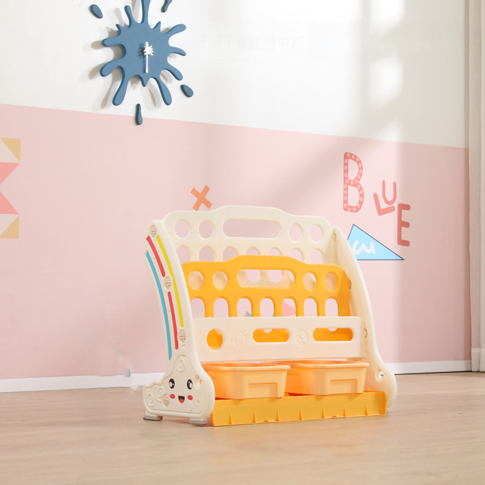Kinderbücherregal, Bilderbuchregal, Aufbewahrungseinheit Für Vorschulkinder, Einfaches Standregal, 3 Ebenen, 54 X 49,5 X 26,5 Cm
