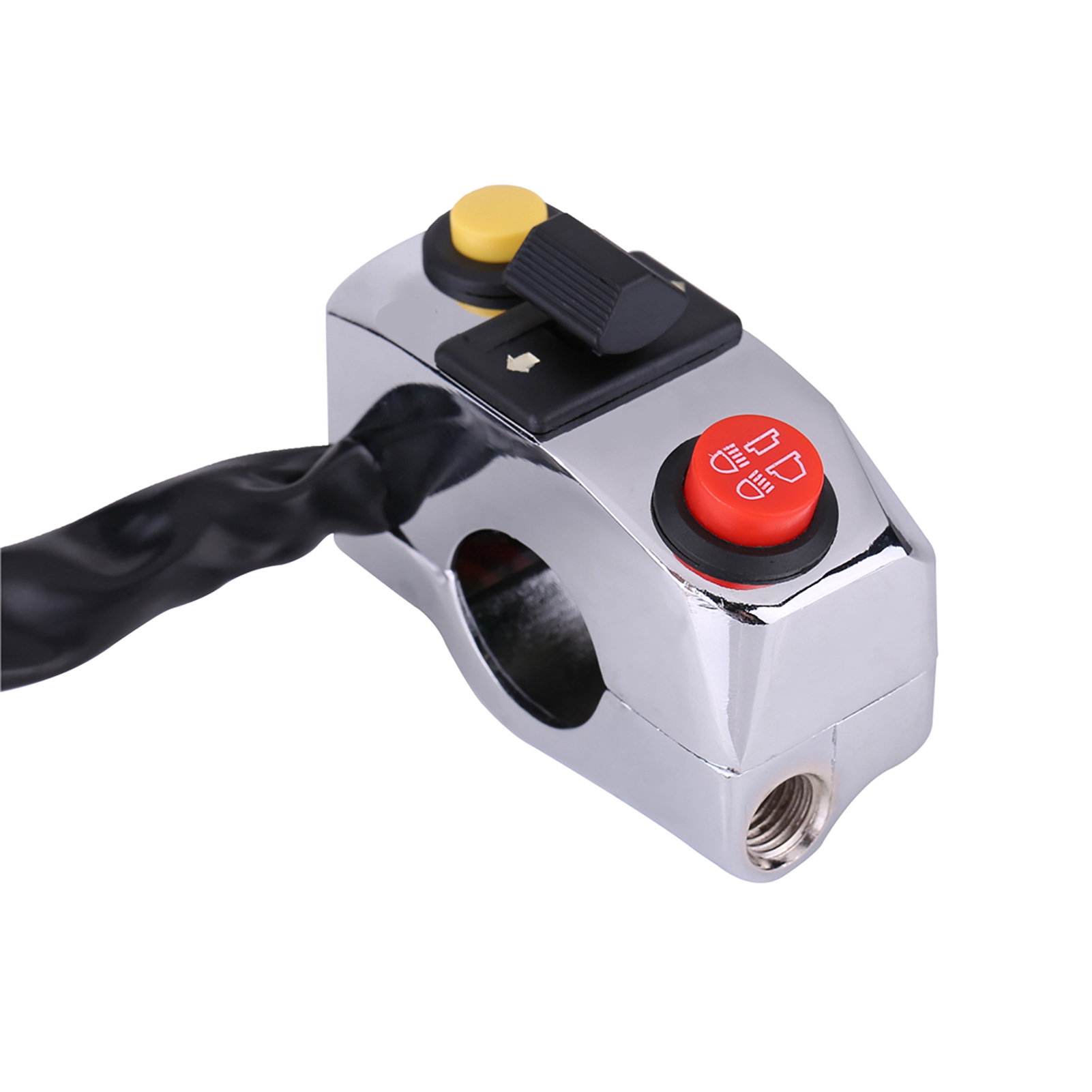 7/8"-motorradlenkerschalter Für Hupe, Blinker, Scheinwerfer Und Bedienelemente – Silber
