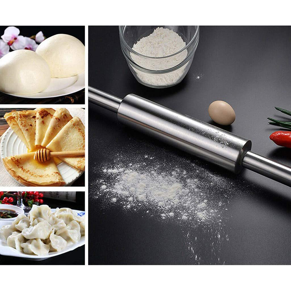 Nudelholz Aus Edelstahl, Antihaftbeschichtet, Für Pizzateig, Kuchen, Torten, Küchenhelfer, Bäckereizubehör
