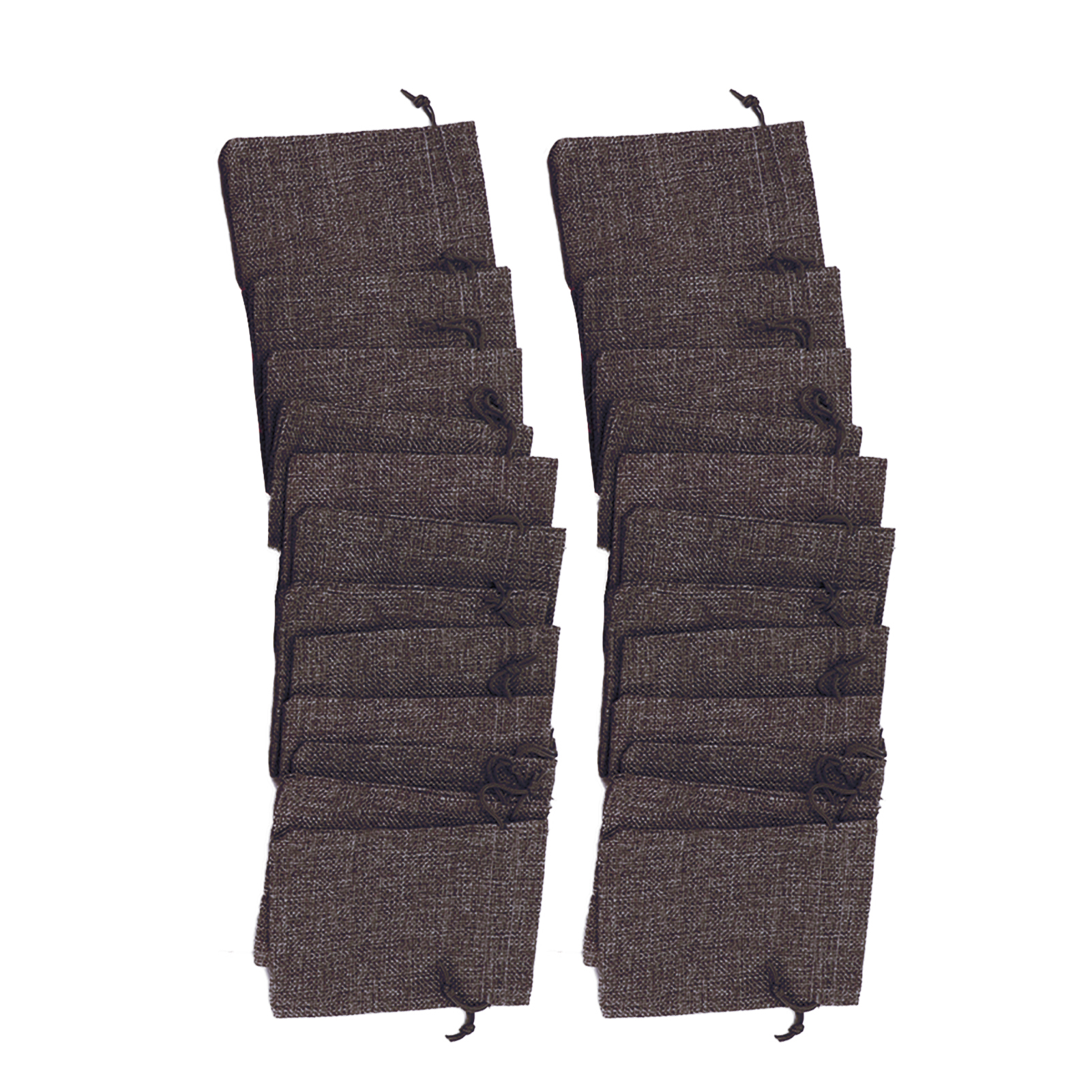 Set Aus 24 Glückstüten Aus Heidelgrauem Jute, Adventskalender Mit Nummerierten Etiketten, Kordelzugtaschen Für Weihnachtsdekoration, Geschenkpapier Und Süßigkeiten.