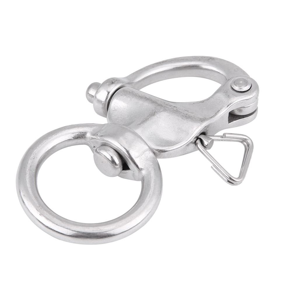 2x Schnellverschluss-karabiner Aus Edelstahl 316, 76 Mm Runde Ringschließe
