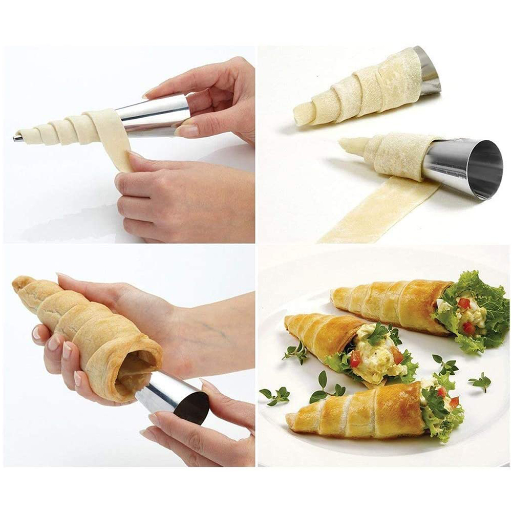 Set Mit 16 Sahnetütenformen Aus Edelstahl, Metallformen Für Gebäck Und Gefüllte Desserts, Backutensilien