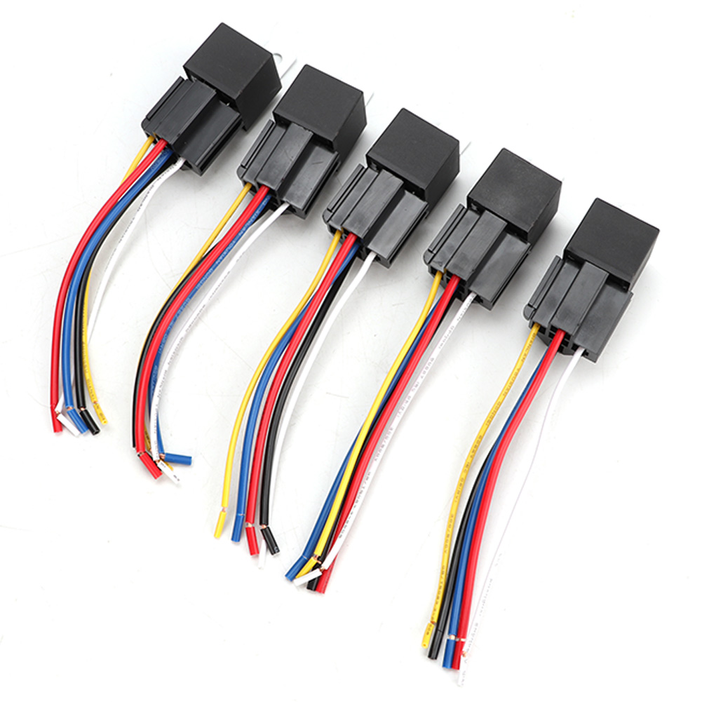 Packung Mit 5 12v 40a Dc Spdt 5-poligen Relais Mit Montagehalterung, Automatischer Kfz-schalter