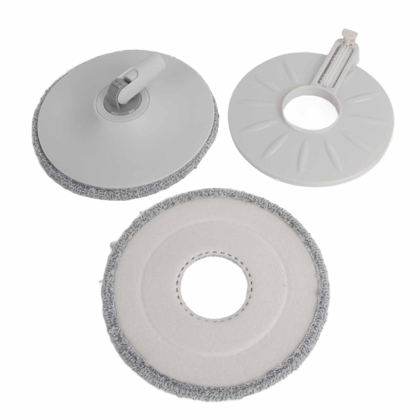 Weiß-graues, Drehbares Wischmopp-set Mit Trennung Von Sauberem Und Schmutzigem Wasser, Freihändigem Auswringen, Für Trocken- Und Nassreinigung, 2 Wischtüchern Und Integriertem Abzieher.