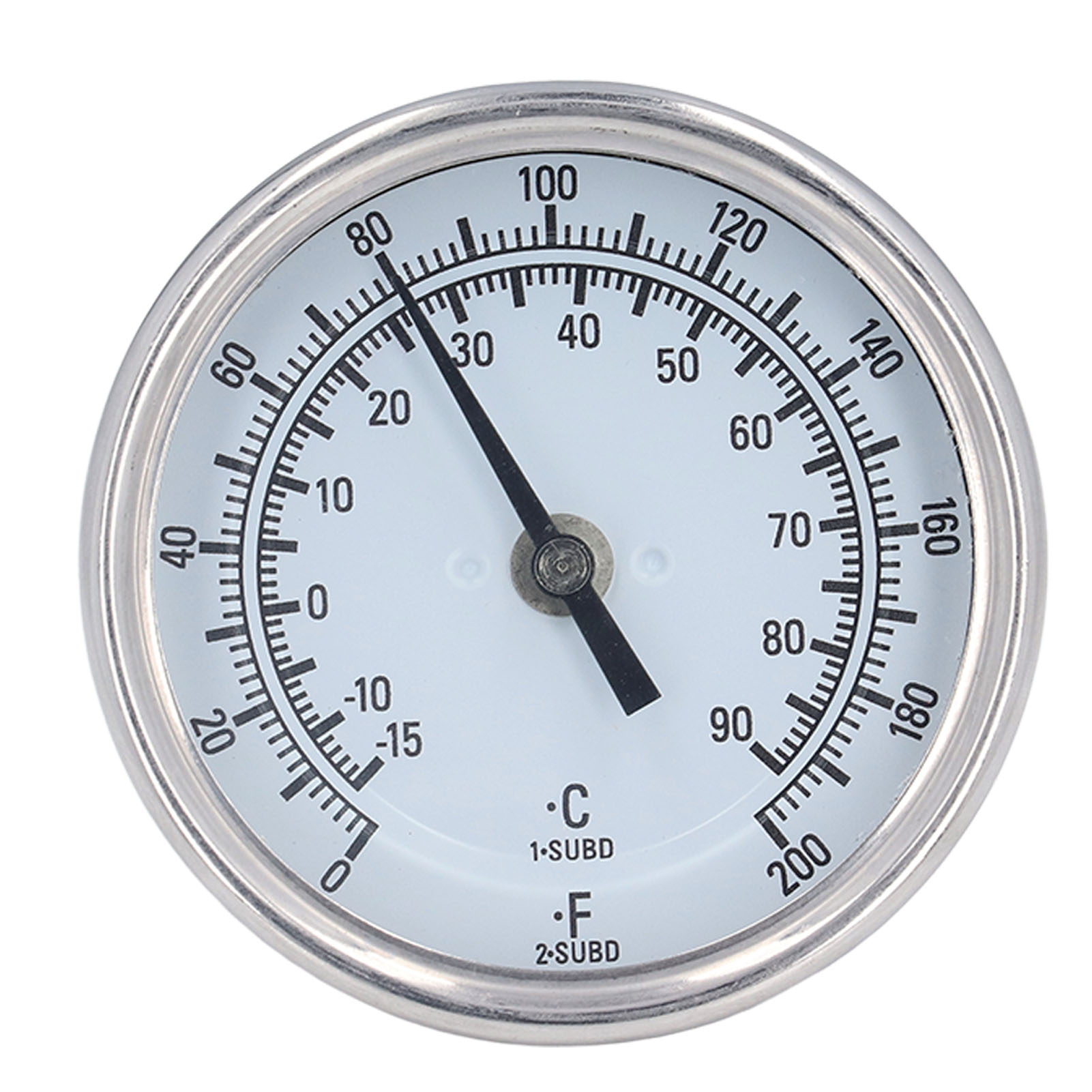 Bimetallthermometer G1/2 ∅83mm -15°c Bis +90°c, Edelstahl 304, Hohe Präzision, Modell Ts-8322, Mit Schaumstoffschutz