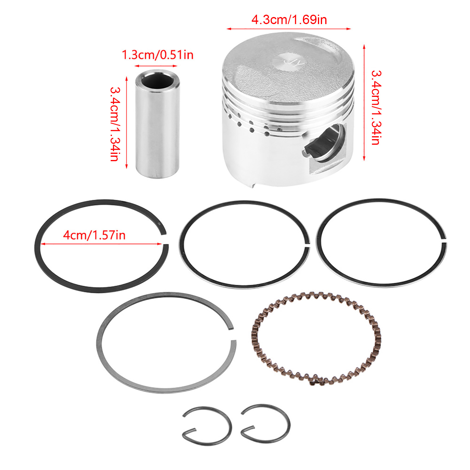 43-mm-kolbenringsatz Für Gy6-horizontalmotor Für Roller, Motorrad Und Moped